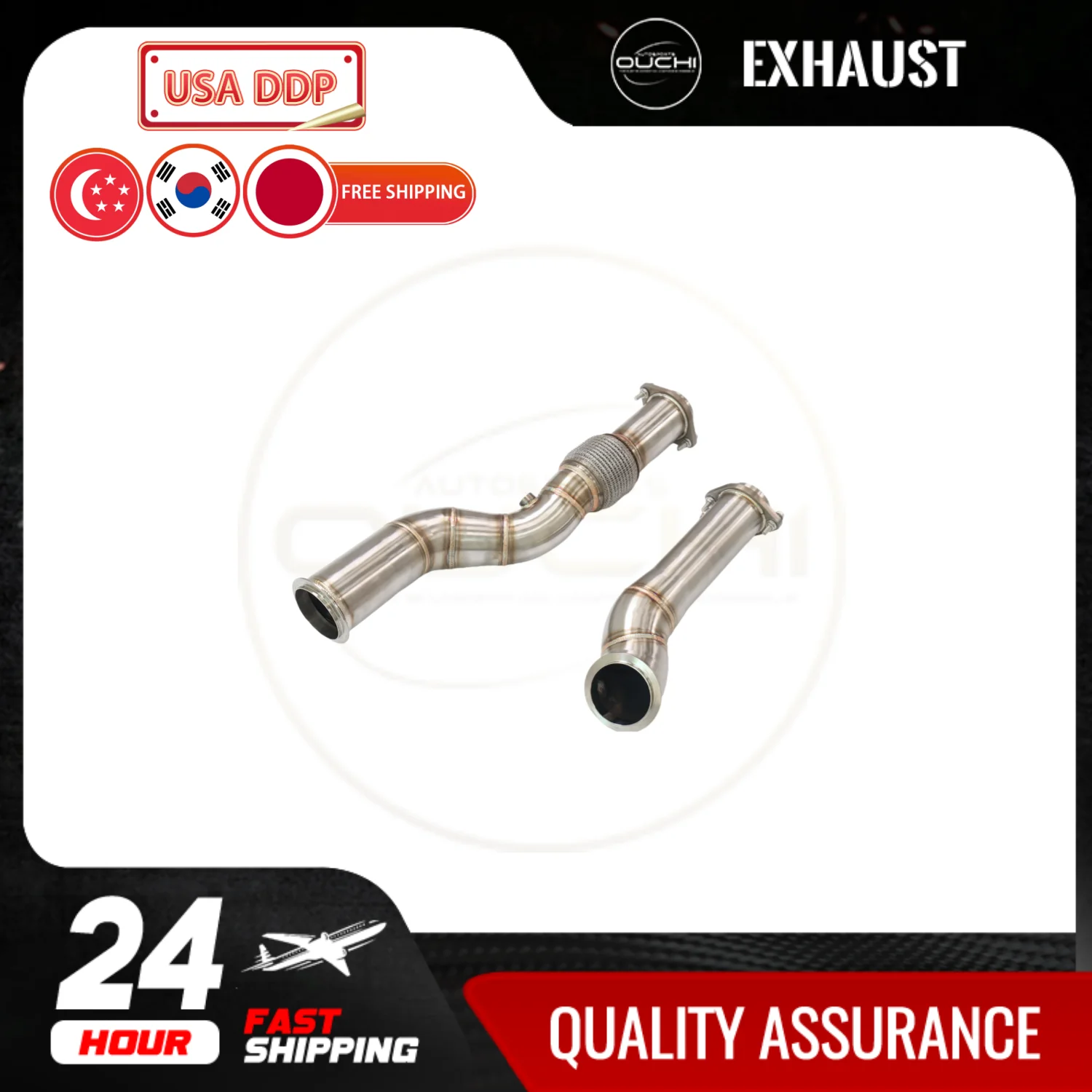 

OUCHI Factory Direct Sales Without Catalysis Downpipe For BMW G80 M3 G82 M4 G83 M4 G87 M2 3.0T S58 SS304 Exhaust Specific Size