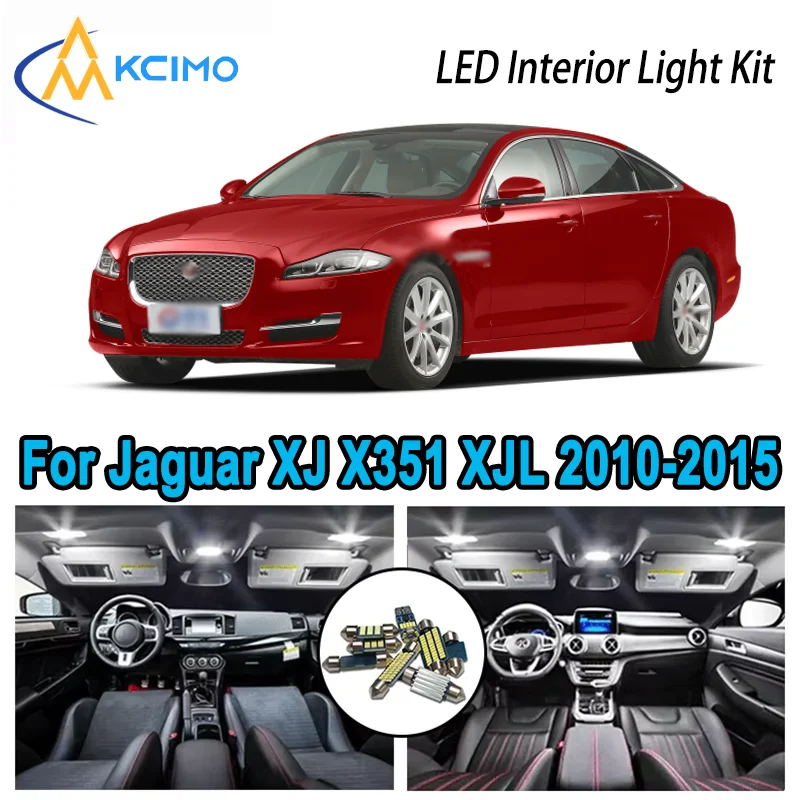 

For Jaguar XJ X351 XJL XJR 2010-2015 2012 Premium Bright LED Interior Dome Map Trunk Light Kit Car Led Lamps Canbus No Error