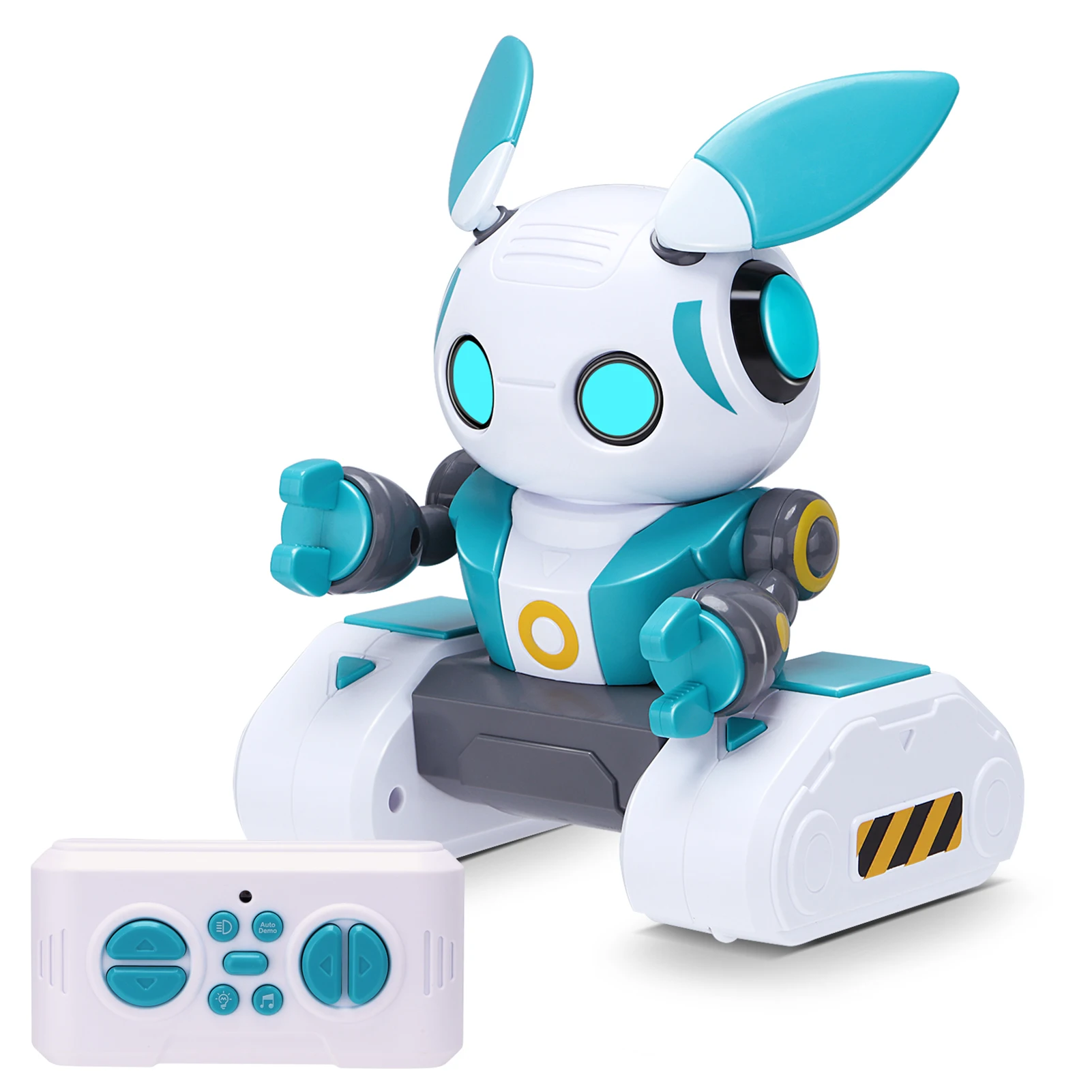 Robot Toys 2.4GHz Rechargeable Remote Control Robots with Auto-Demonstration, Music, LED Eyes, Birthday Gift for Girls Boys