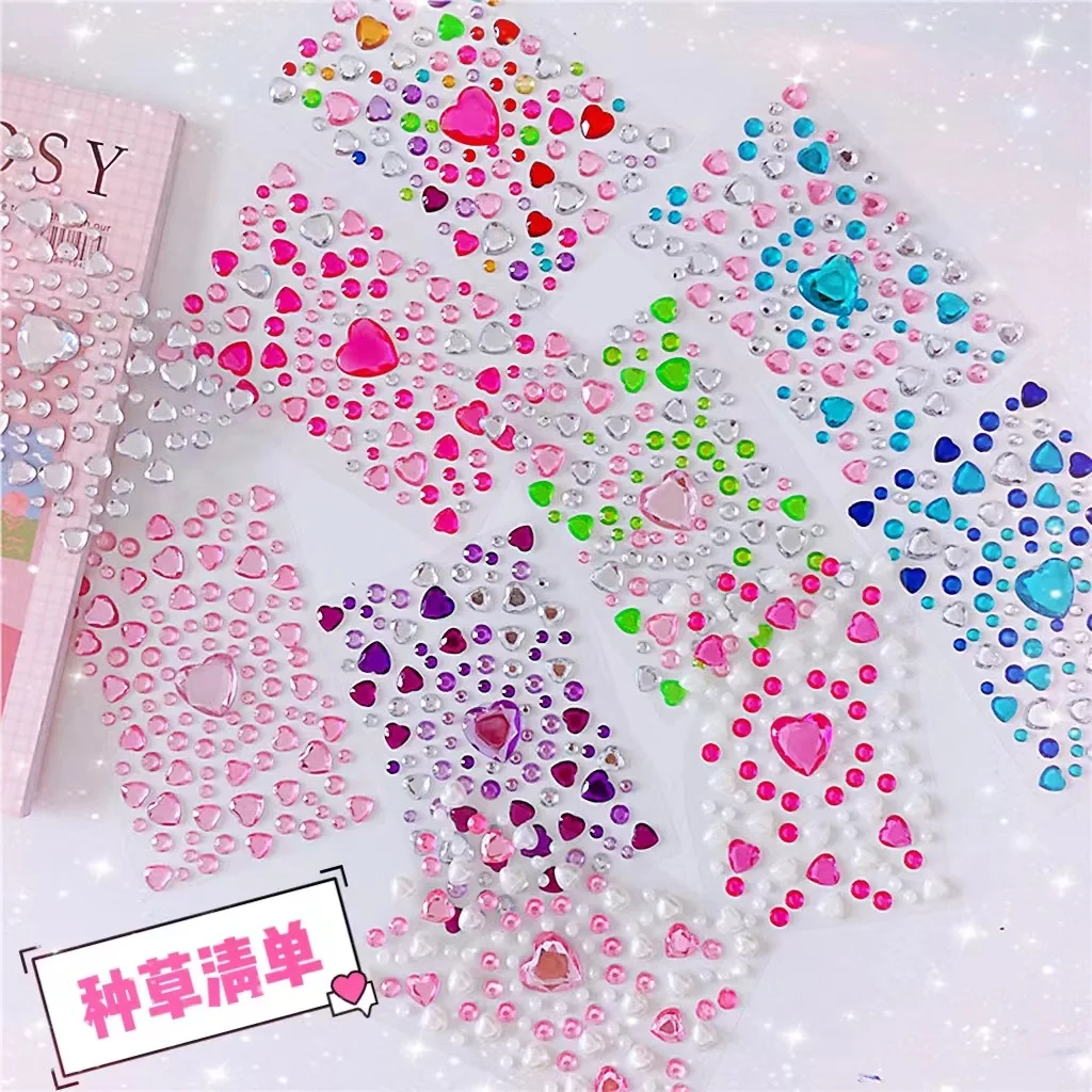 Students Reward Starry Sky Rhinestone Stickers, Sparkling Crystal Diamond Gem Decals for Notebook & Card DIY