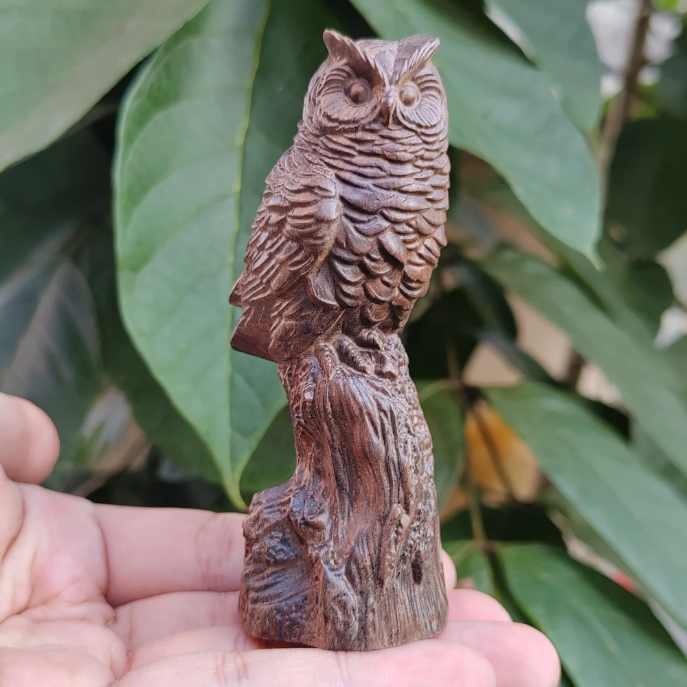 Hand-Carved Wooden Owl Ornament, Realistic Style, Natural Theme, Suitable for Party Decorations, Interior Decorations, Christmas Decorations, Fireplace, Bedroom, Christmas Gifts, Thanksgiving Gifts