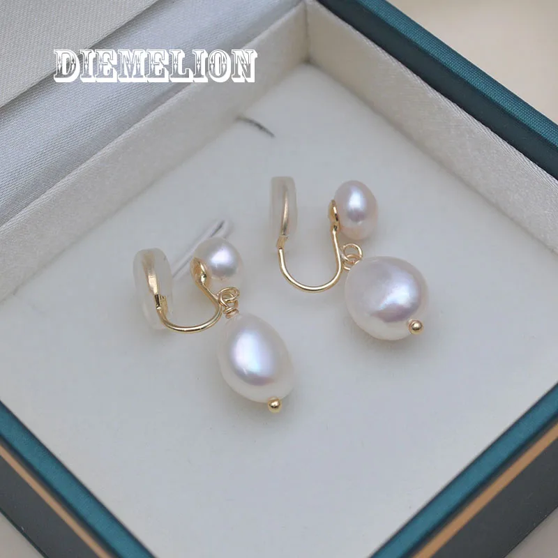 Top Quality Pierced and Non Pierced Natural Freshwater Baroque Pearl Earrings for Women No Ear Hole Drop Earring Wedding Jewelry