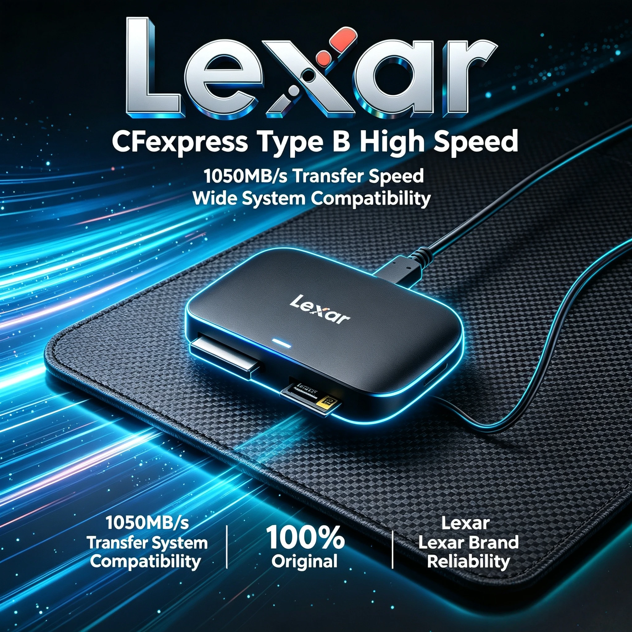 Lexar Professional RW520 CFexpress Type B SD Dual Reader USB 3.2 Gen2 High Speed For 4K Content Creation Photographer