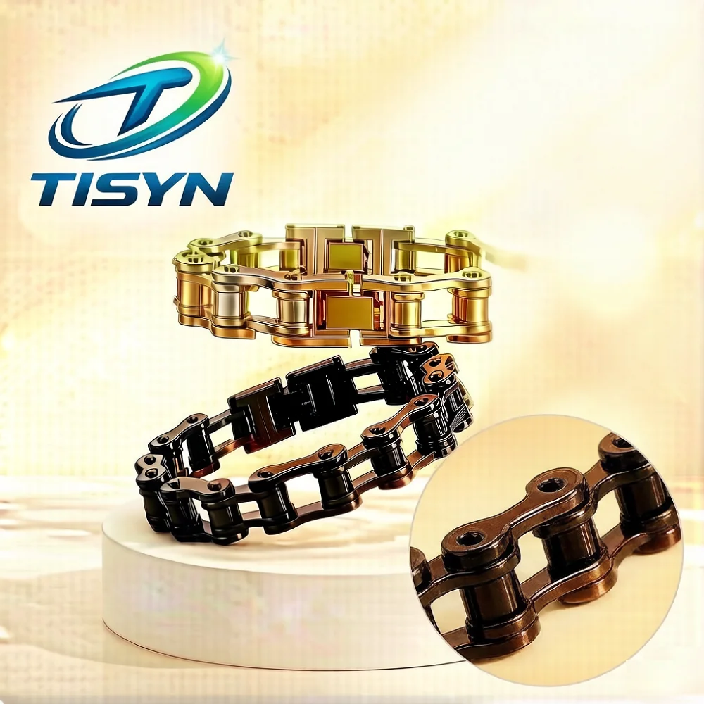 

Mens Stainless Steel Bracelet Bike Chain Bracelet Punk Rock Motorcycle Biker Jewelry Vintage Rocker Style Wristband Gift for Men
