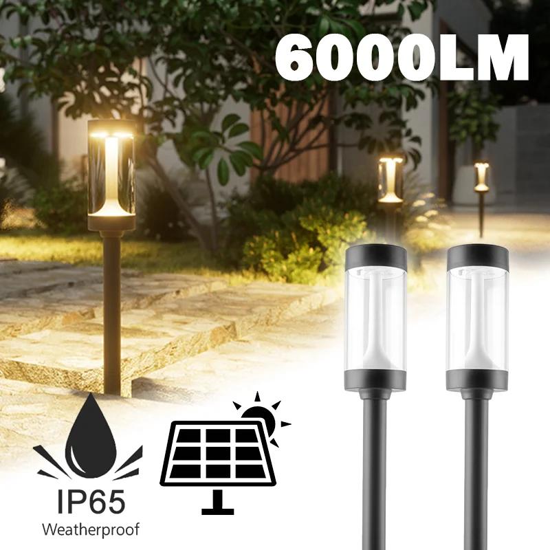 

2 шт. солнечных светильников для газона, уличные декоративные светильники для сада, ландшафтное освещение для дорожек, патио, дворов, пешеходных дорожек