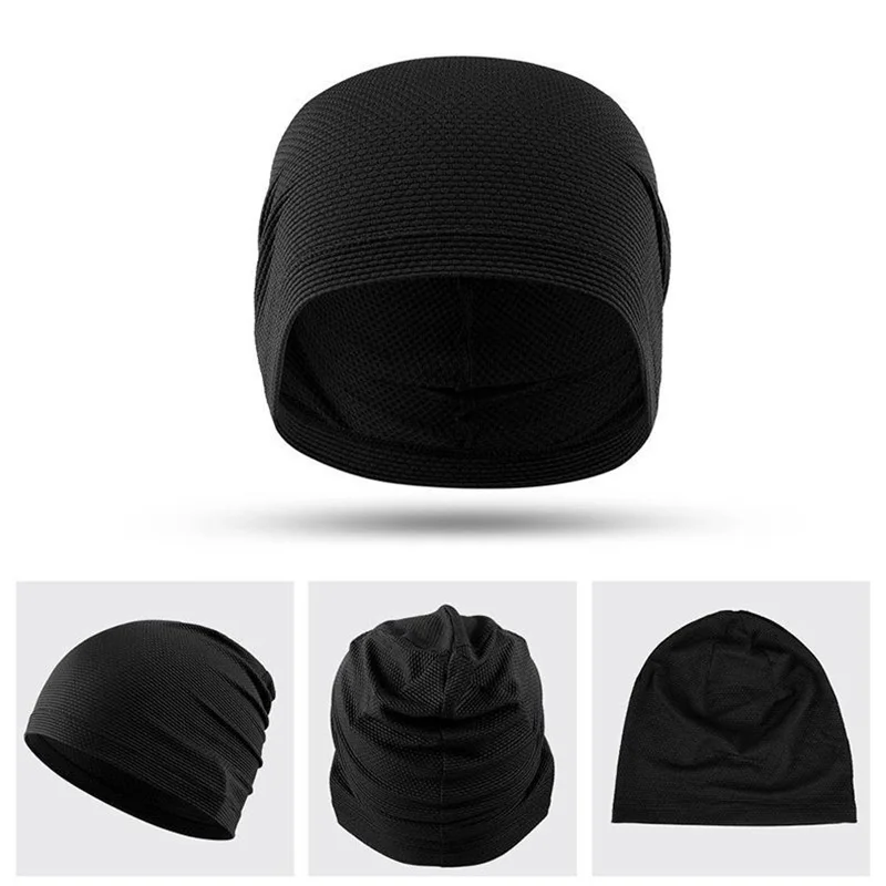 High Quality Dark Grey Headwear Bandana Cycling Sports Cold Cap Running Absorbent Breathable Hat Cycling Stacked Cap Thin Summer