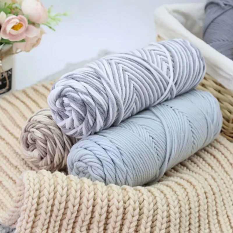 Lover Scarves Handmade 100g Hand Knitting DIY Knitting Chunky Crochet 8 Ply Thread Milk Cotton Yarn