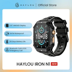 HAYLOU IRON N1 Смарт-часы 2,13 ''AMOLED-дисплей 5ATM Водонепроницаемые Bluetooth-вызовы Спортивные умные часы для улицы 30-дневный срок службы батареи