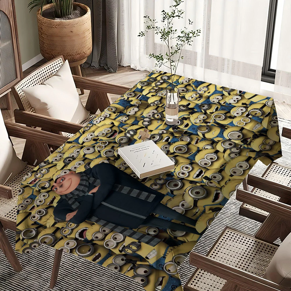 BANDAI M-Minions Home Tablecloths Dining Decoration And Rectangular Table Accessories Waterproof Cloth Anti-stain