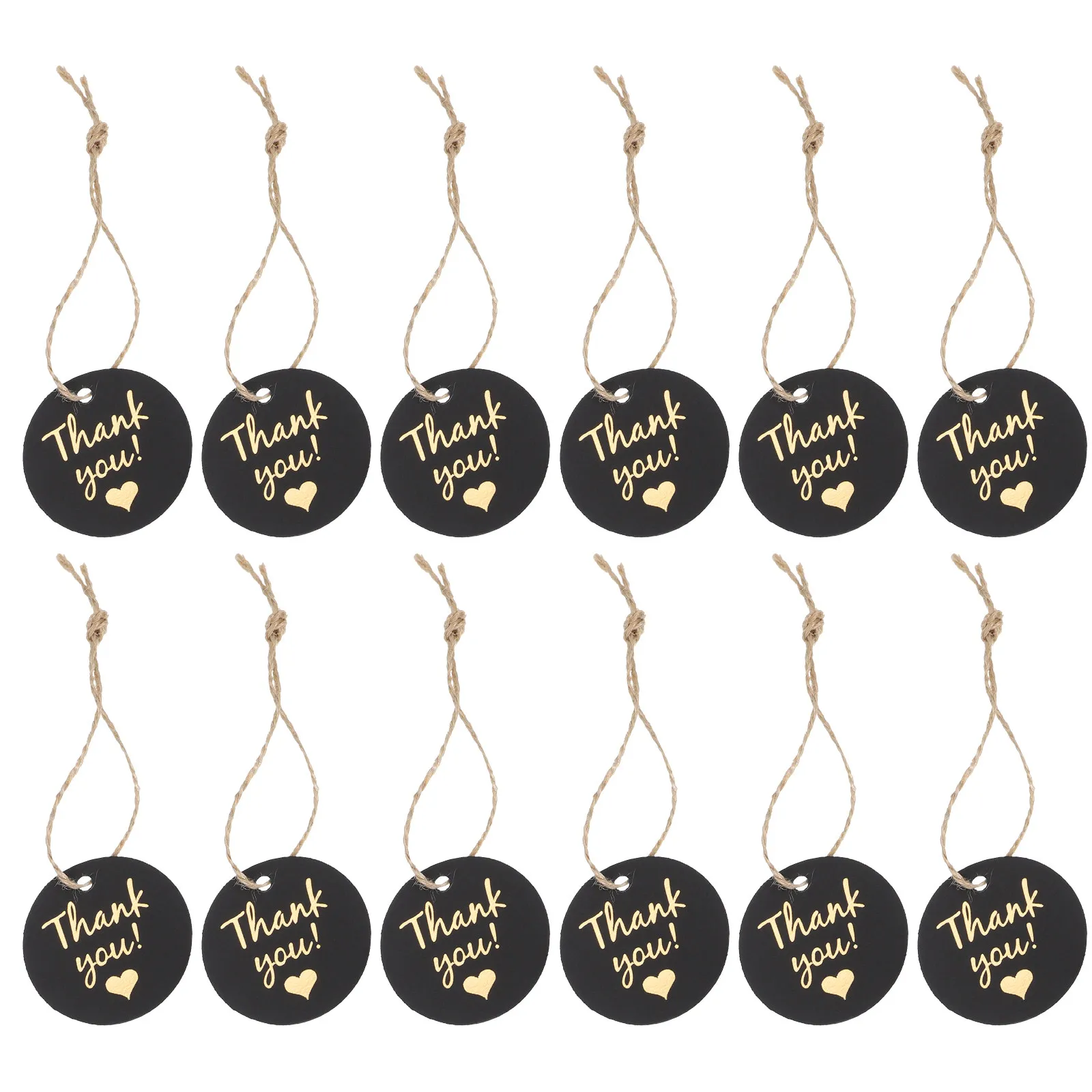 100Pcs Foil Stamped Round Paper Tags Durable Thank You Labels Party Favor Wedding Baby Shower Gift Decoration Thank You Tags
