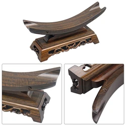 Wood Sword Stand Solid Sword Display Katana Stand Holder Crescent Shape for General Sword Household Storage Rack