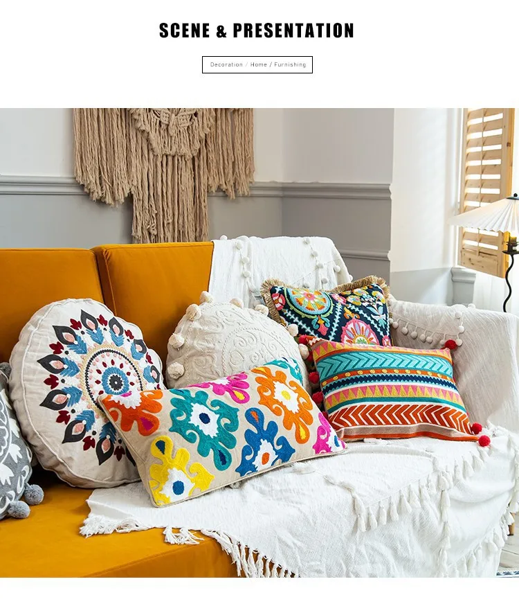 Bohemian Kissenbezug Wohnzimmer Sofa Kissenbezug Mode dekorative Home Decor Baumwolle Kissenbezug Kissen anpassbar – Detail 8