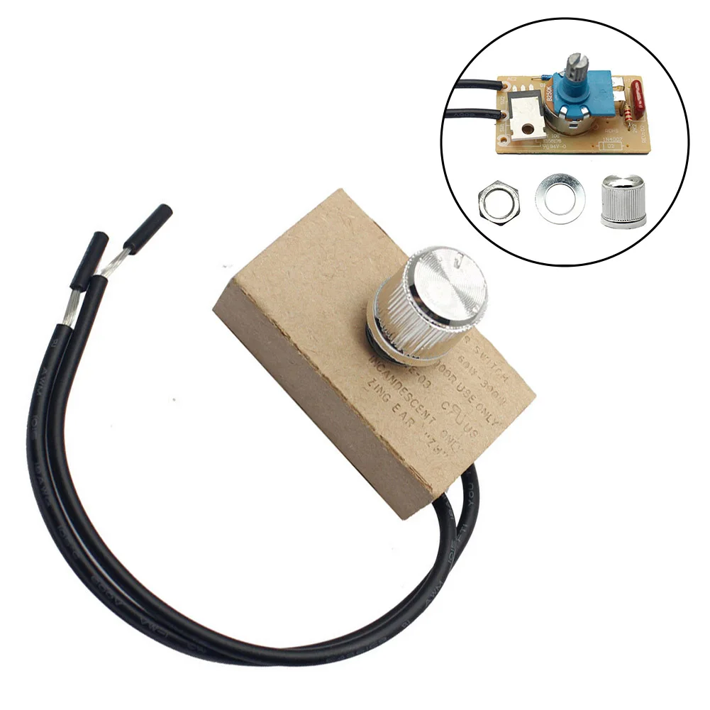 Dimmer Switch for Desk Lamp Stepless Rotary Control 120V 240V AC 300W Supports Dimmable LED and Incandescent Lamps
