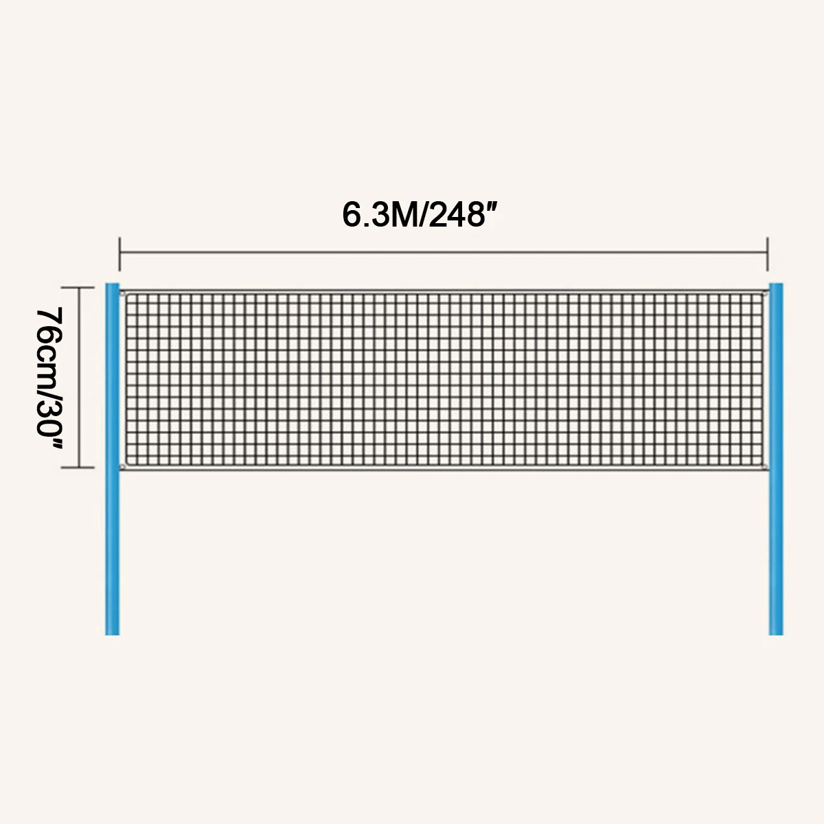 Filet de badminton professionnel, facile à transporter, pliable, standard, durable, pour entraînement sportif, tennis en plein air, volley-ball, 6,3 m x 0,76 m