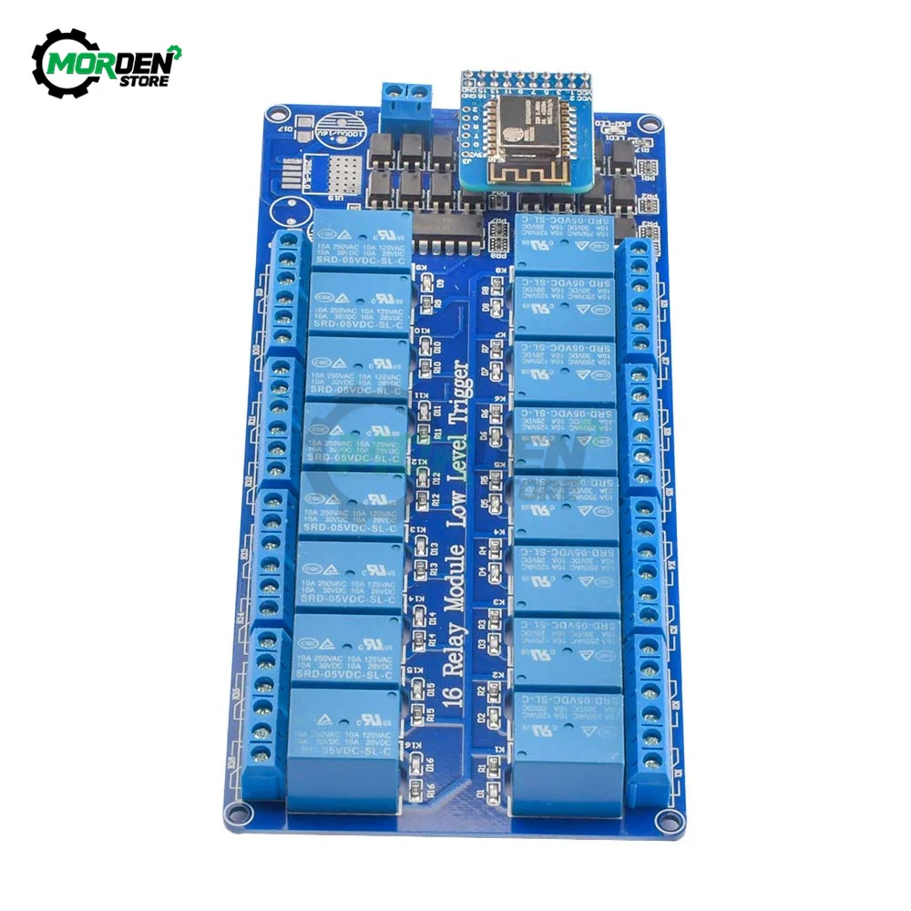 5V 12V 16 Channel Wifi Relay Module Onboard ESP8266WIFI Module Relay Shield Module Power Supply for Electronic Component