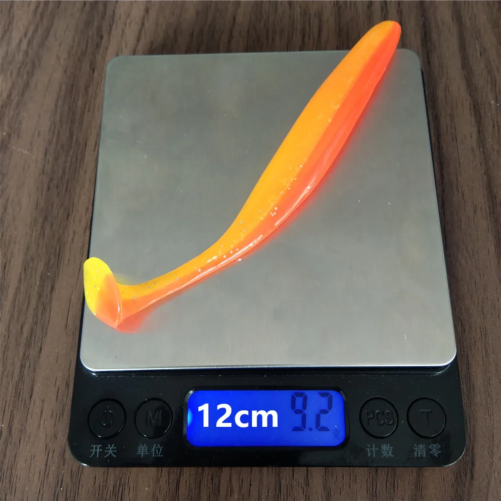 15pcs 12cm 9.2g yellow blue orange color soft lure silicon bait shad lure fishing soft bait Fishing tackle for fishing