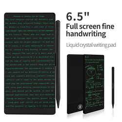 6,5-inch volledig scherm superfijn handschrift LCD-schrijftablet Vergadering Inhoud Magnetisch schetsblok Tekentafel met vloeibare kristallen