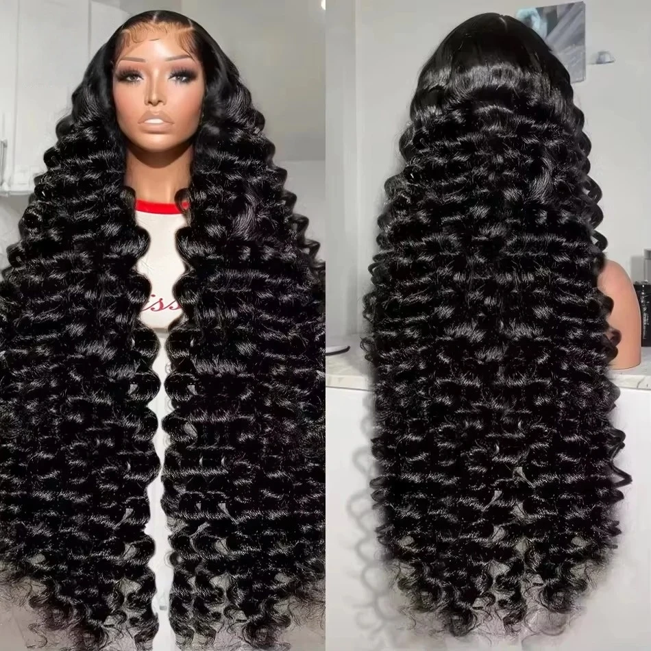 30 40 بوصة مجعد الباروكات 250 الكثافة موجة فضفاضة 13x6 HD الدانتيل الجبهة خصلات الشعر المستعار الإنسان الشعر البرازيلي موجة عميقة 13x4 الدانتيل شعر مستعار أمامي
