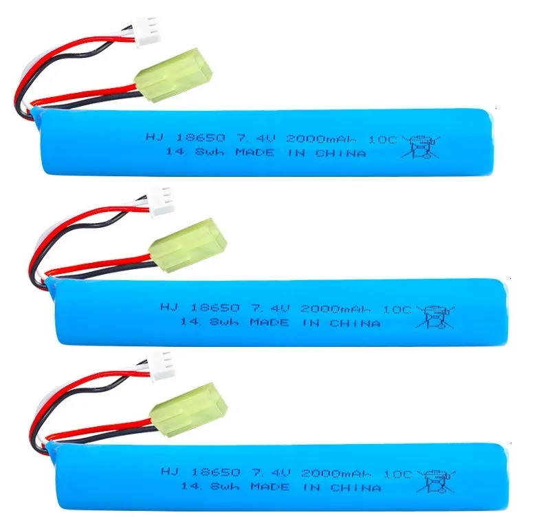 2S 7.4V 2000mAh li li-ion battery18650/USB do zabawki elektryczne pistolet pociskowy wody/ekologiczne koraliki miękkie pociski wiatrówka/B/O zabawki