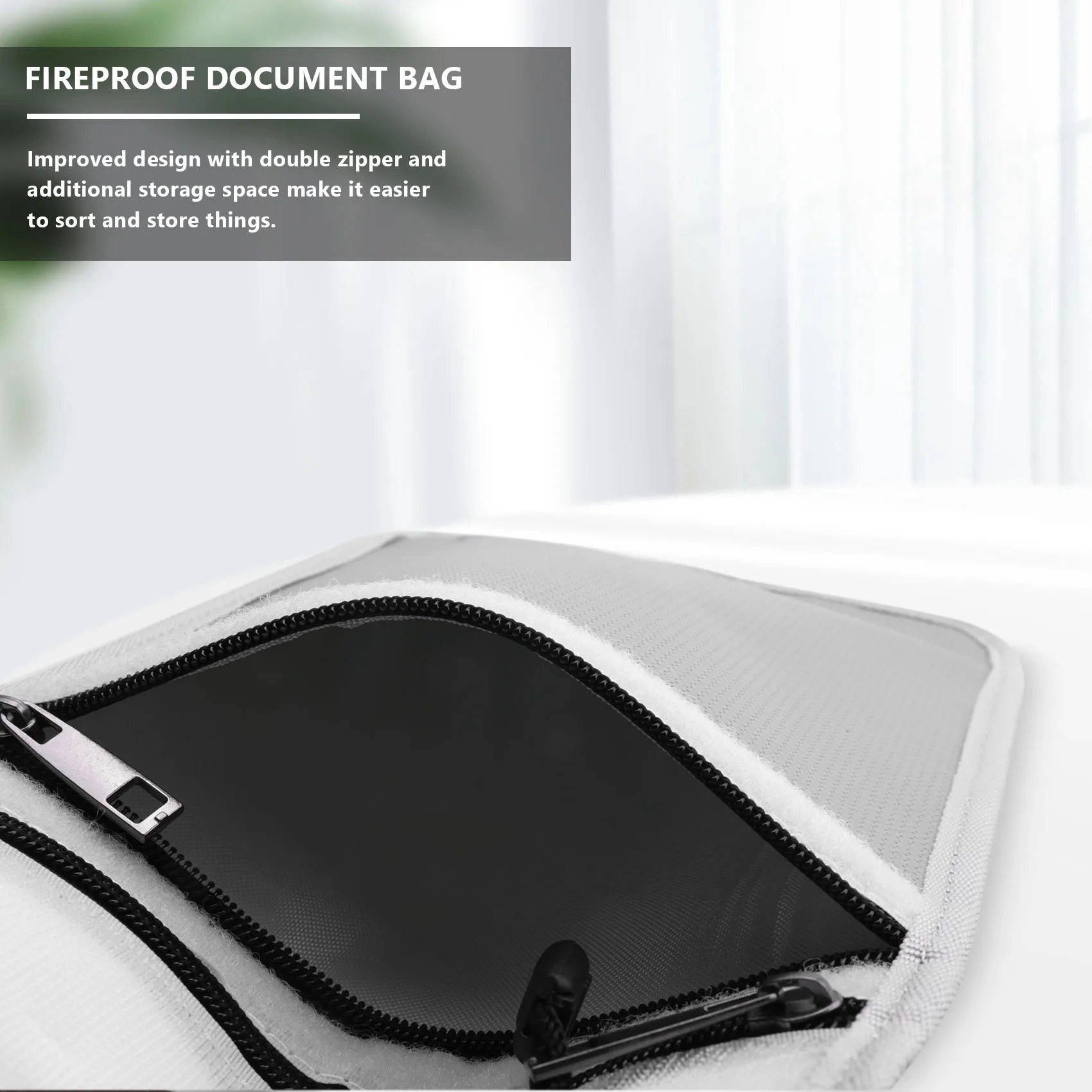 Document Case Cash Box Security Waterproof Fireproof Bag New