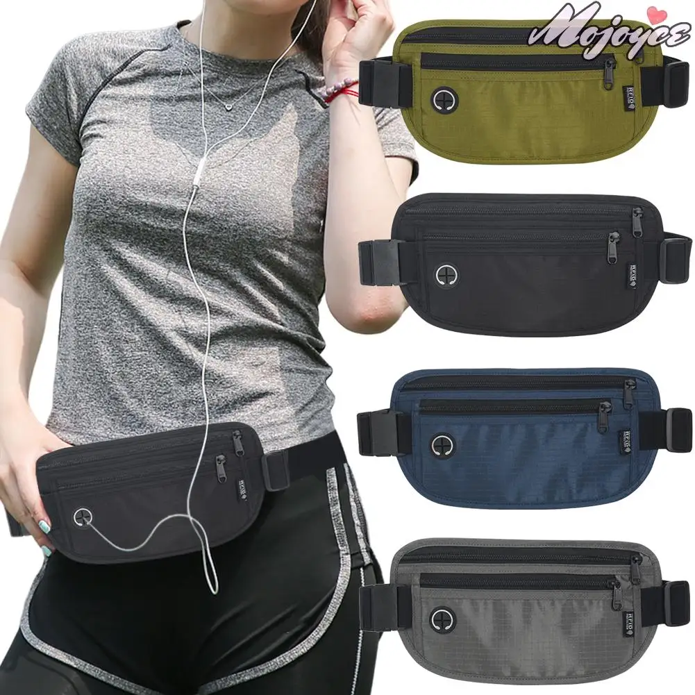 

Running Waist Bag Invisible Waterproof Mobile Phone Chest Pack Passport Storage Security Wallet Two-Layer Zipper Money Pouch