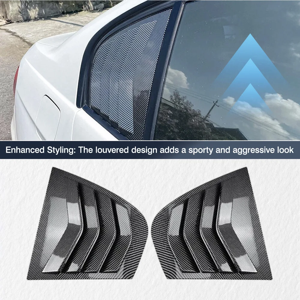 2pcs Rear Side Window Trim Spoiler for BMW 3-Series E90 320i 330i M3 2005-2011 Window Shutter Cover Louver Air Vents