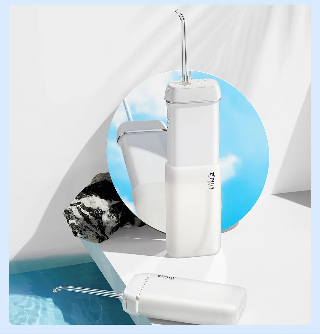 Enpuly แบบพกพาขนาดเล็กทันตกรรม Flusher M6 Plus น้ำ Flosser Oral Irrigator IPX8กันน้ำ Type-C FDA PC ธุรกิจเดินทาง