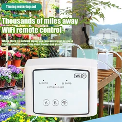 WiFi Smart Garden Automatic Adjustable valve Drip Irrigation System Kit Mobile Phone Double Pump Control Watering Timer Device