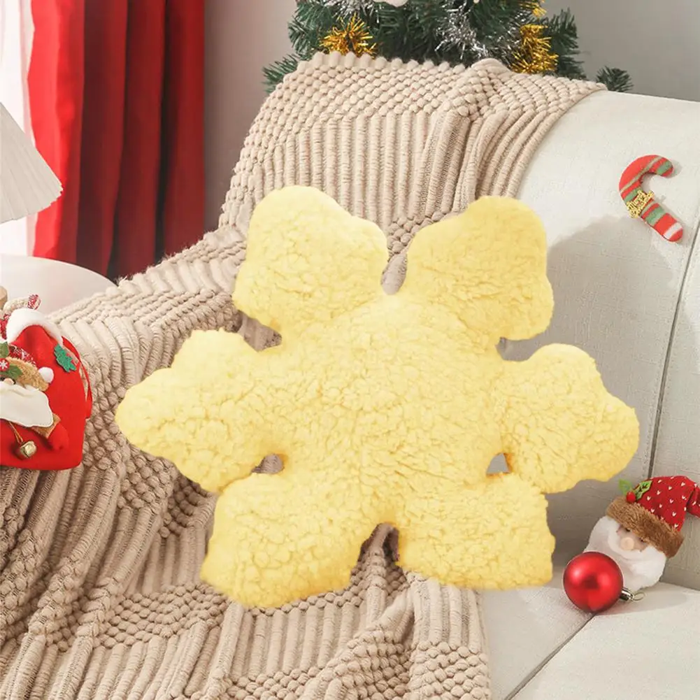 Snowflake Pillow Elastic Fully Filling Kids Plush Stuff Toy Festive Sofa Bed Office Nap Pillow Car Seat Pillow Home Decor