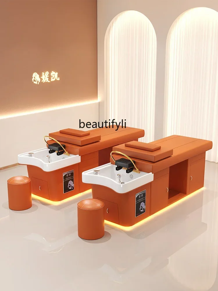 

45Therapy Shampoo Chair Beauty Salon Ear Cleaning Hair Saloon Dedicated Circulation Fumigation with LED High-Grade Water Heater