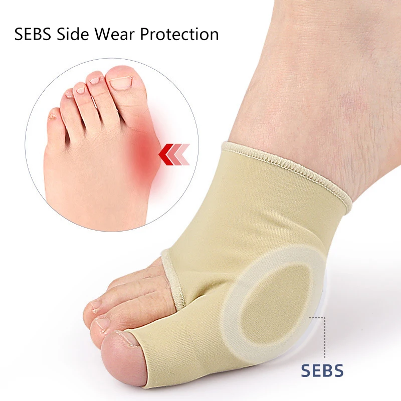 Almohadilla de Gel Corrector de juanetes, Protector de Hallux Valgus de nailon elástico, separador de dedos de los pies, suministros ortopédicos para el cuidado de los pies, 2 piezas/1 par