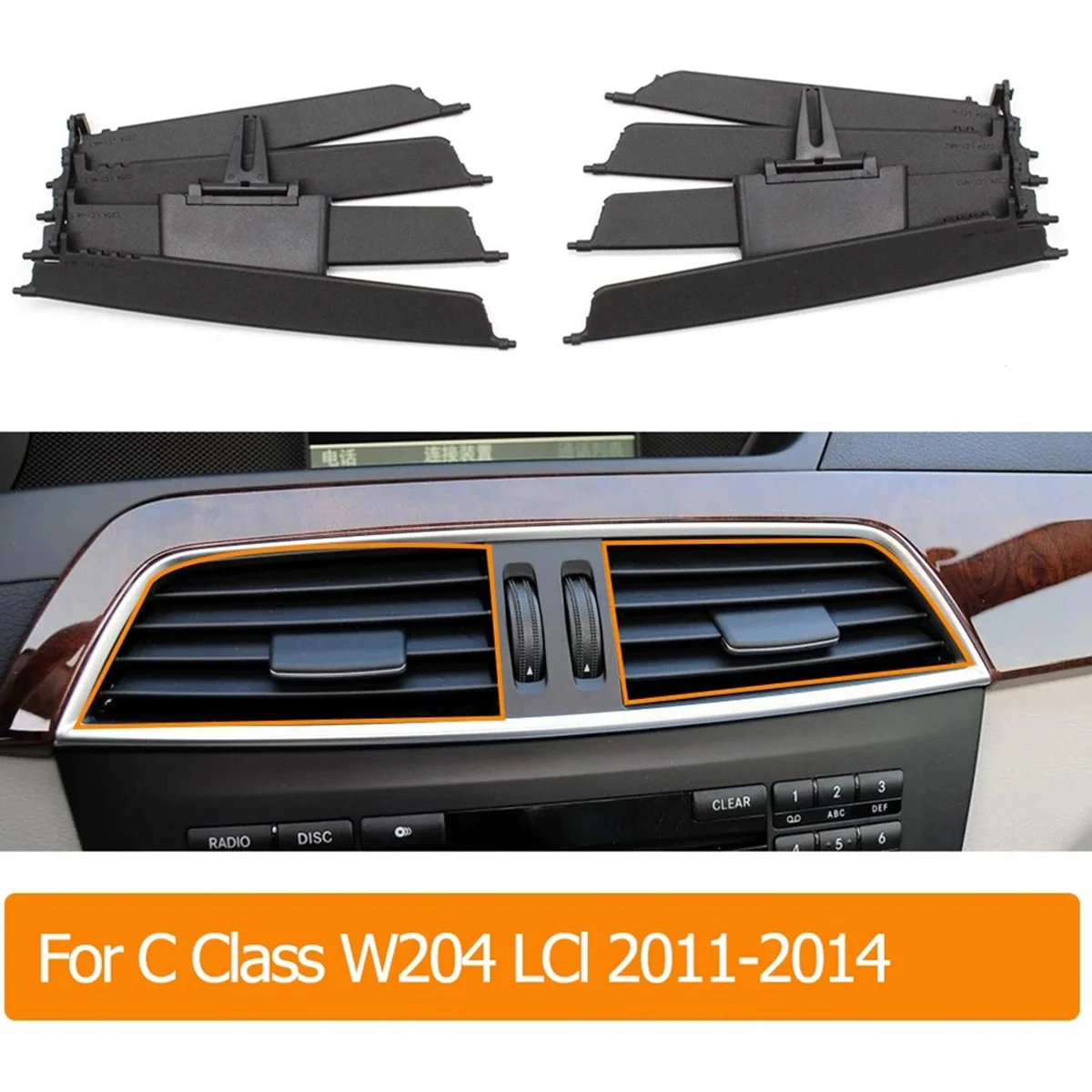 Lhd rhd painel central dianteiro esquerda direita kit de reparo ac grade de ventilação painel para-mercedes-benz classe c w204 lci 2011-2014