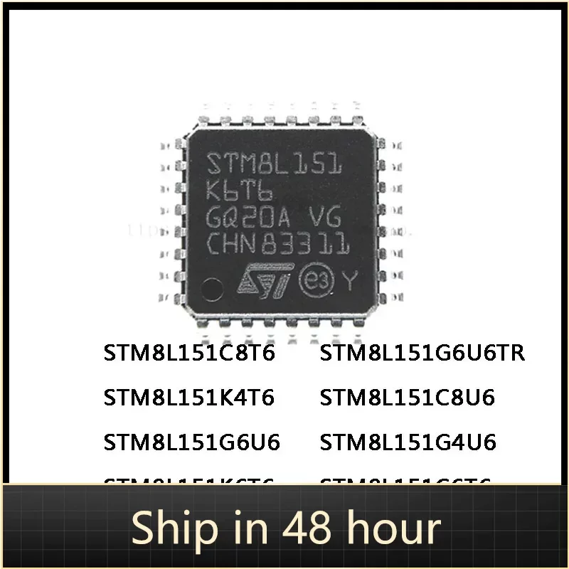 

100% New original STM8L151K4T6 STM8L151C8T6 STM8L151G6U6 K6T6 STM8L151G6U6TR C8U6 G4U6 C6T6 STM8L151 LQFP-32 IC chip in stock