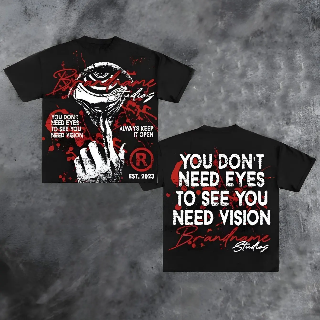 You Don't Need Eyes To See You Need Vision Y2K Graphic Print 100% Cotton Soft Comfortable Casual Crew Neck Men'S Women'S T-Shirt