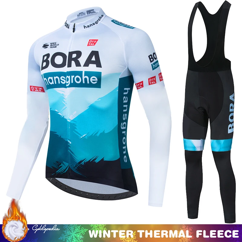 Mtb Male Cycling Clothing UCI BORA Men\'s Jacket Bib Winter Thermal Fleece Jersey Set Tricuta Man 2024 Mountain Bike Sportswear