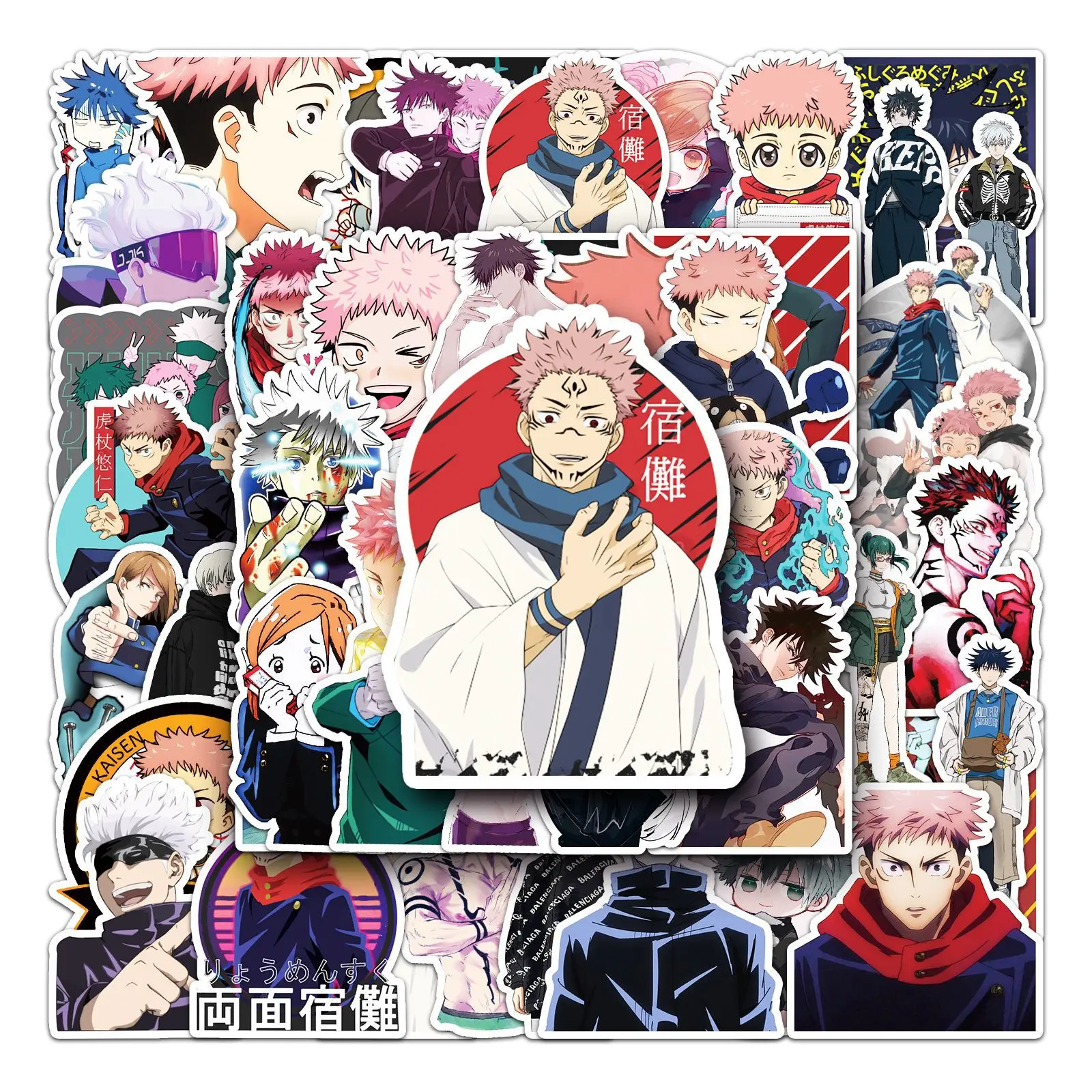 

50 Pcs Jujutsu Kaisen Cartoon Anime Sticker Creative DIY Graffiti Notebook Computer Car Refrigerator Decor Waterproof Stickers