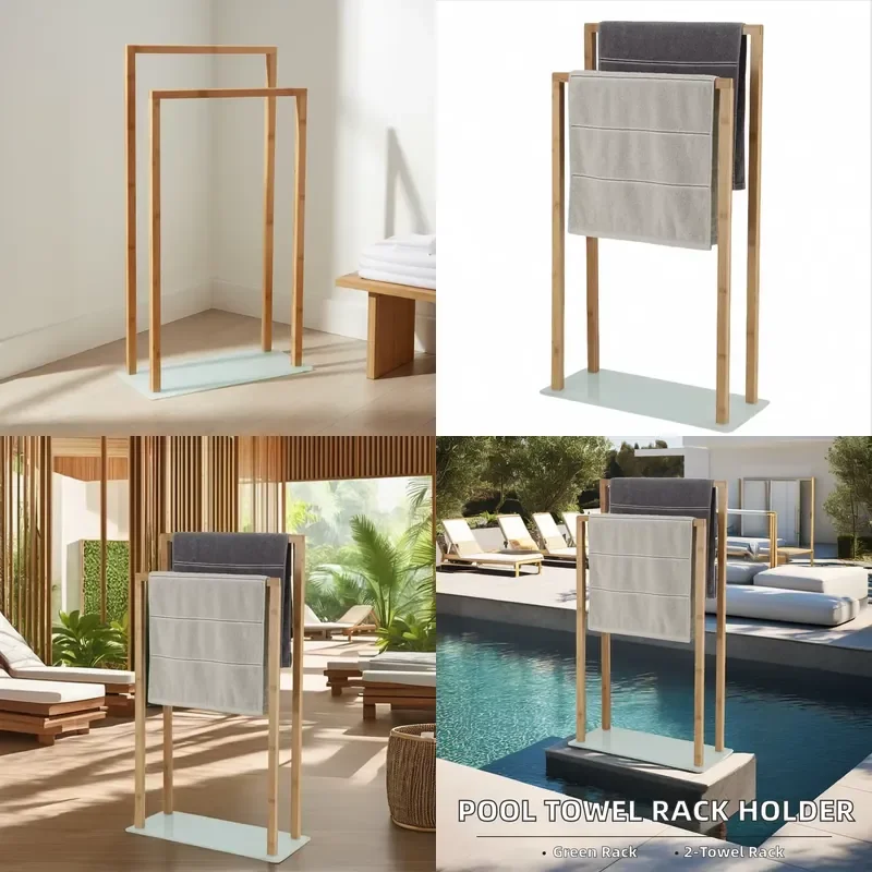 for Durable Double Towel Rack Bracket Adjustable  Bathroom Pool Hotel Kitchen Bedroom Gym Storage Furniture
