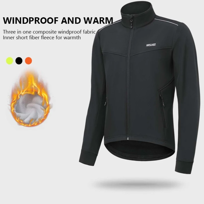 

Breathable Thermal Cycling Suit W/Reflective Strips Sweat-Absorbing Night Safety Warm Comfortable for Biking