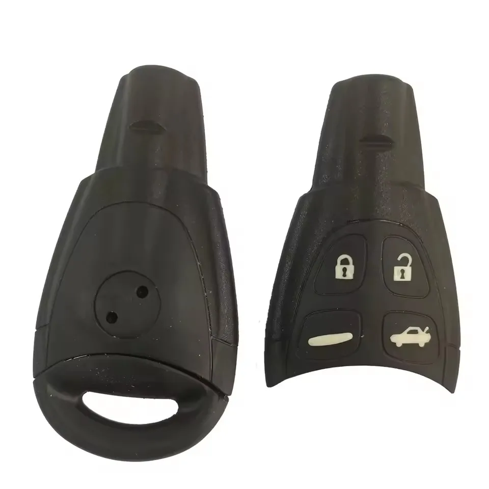 

Keyecu 4 Buttons Smart Key Shell Case Replacement Accessories Fit for Saab 93 93 2003-2007 Keyless Entry 4 Buttons