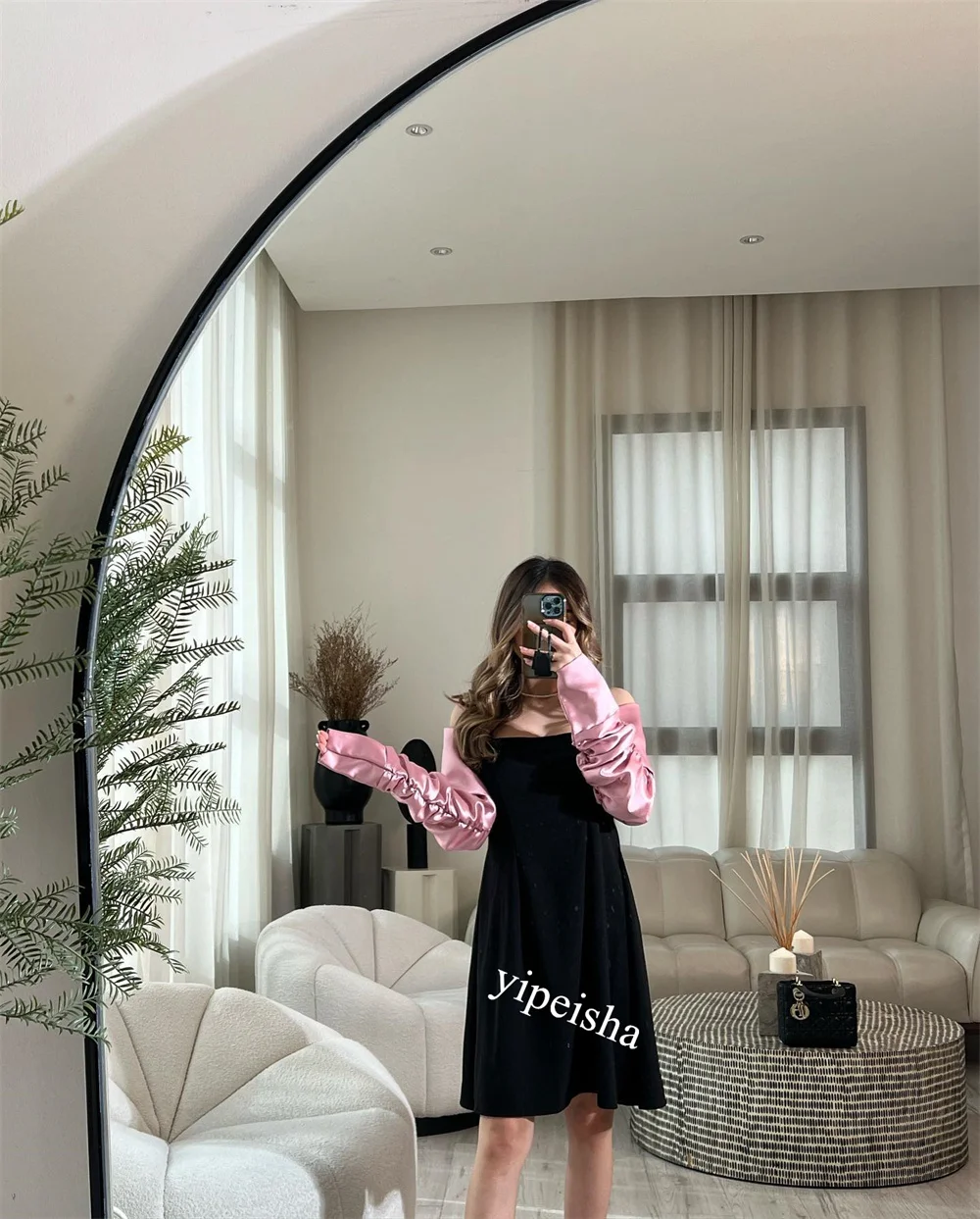   Jersey Ruched Birthday A-line Strapless Bespoke Occasion Gown Knee Length Es Saudi Arabia    Dresses