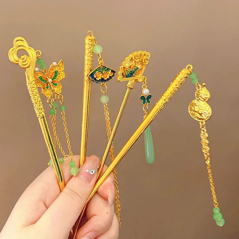 جديد النمط الصيني الطريقة القديمة دبوس الشعر النمط القديم الراقية دبوس الشعر شرابة مضفر خطوة الشعر Hanfu إكسسوارات الشعر دبوس الشعر #4