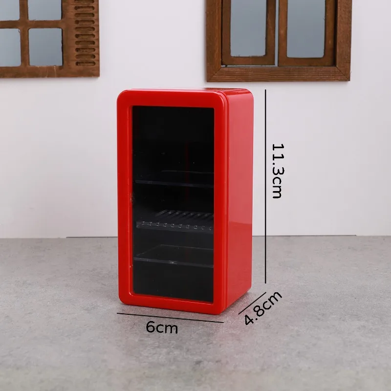 نموذج مصغر لمحاكاة الثلاجة المضيئة، نماذج أجهزة المطبخ، ديكور مشهد أثاث بيت الدمى #4