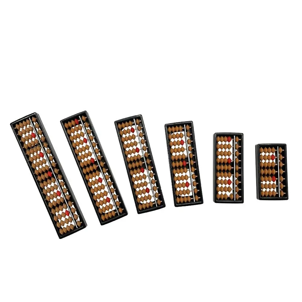 Nuevo Ábaco estándar de plástico, 7/9/11/13/15/17 dígitos, cuentas marrones, ábaco para contar, calculadora Soroban, matemáticas para principiantes