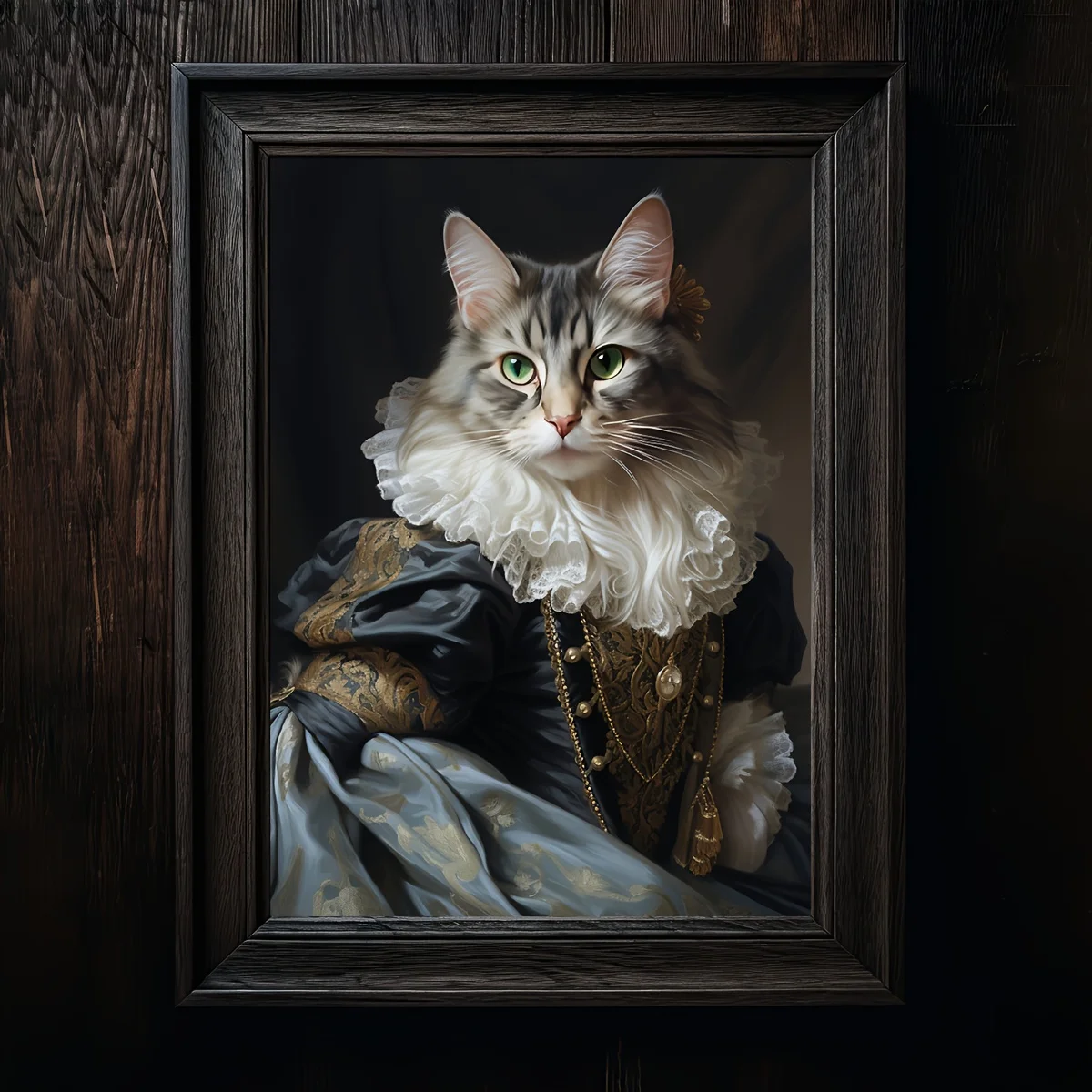 

1pc Victorian Royal Cat Classical Unframed Canvas Art Print Waterproof Wall Decortive for Living Room, Bedroom, Office & More