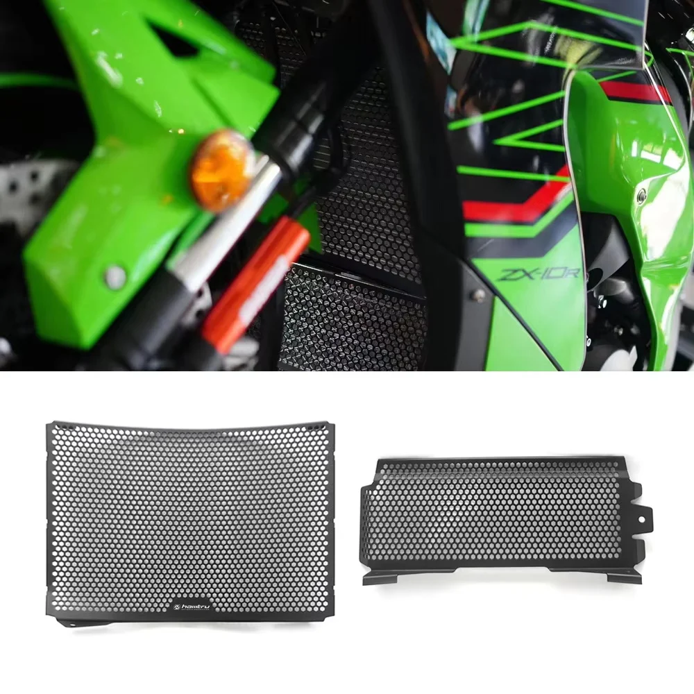 Motorcycle Honeycomb Radiator grille Core Protective Plate for Kawasaki ZX10R ZX10RR 2017-2025 cooler guard Anti-Stone