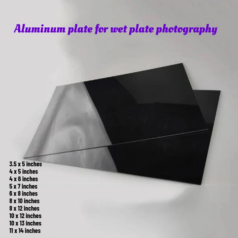2/5pcs Thickness 0.5mm Customized Black Mirror Coated Aluminum Plate for Wet Plate Photography with Any Zero Cut Design