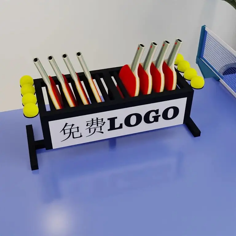 Ping Pong Racket Storage Rack School Exercise Gym Display Rack Shelf Sports Display Floor Shelf Mobile