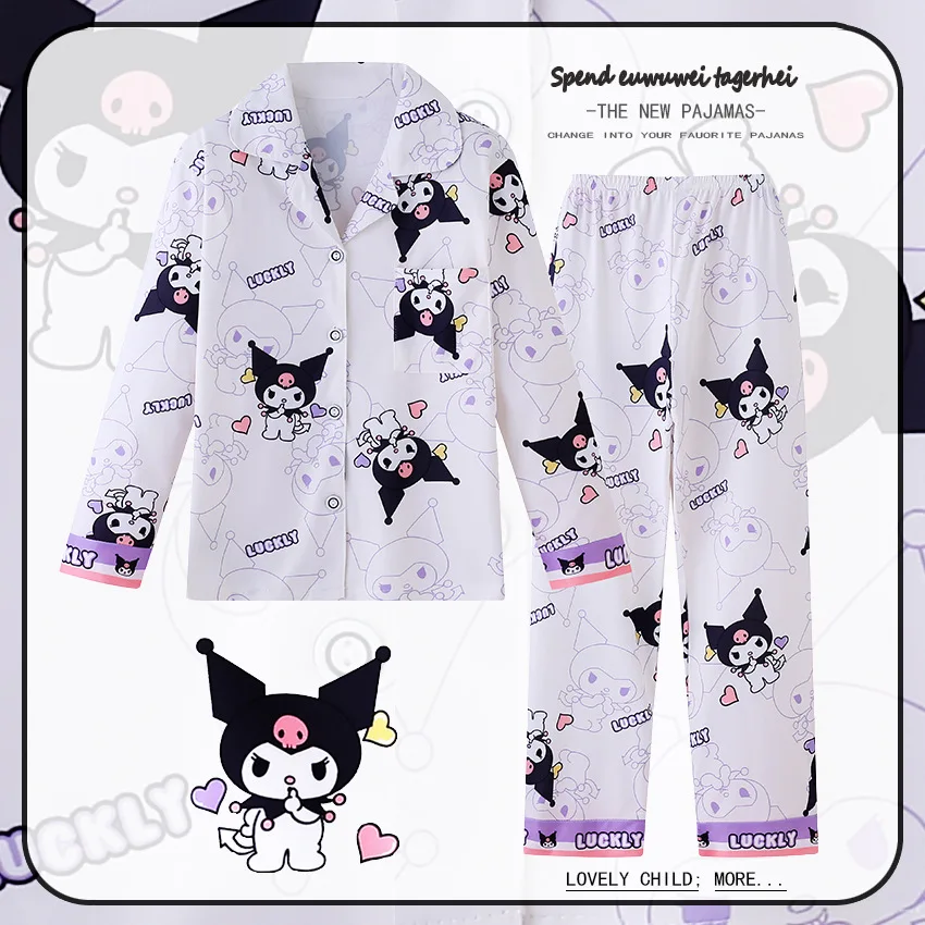 Southeast Asian Children's Pajamas, Spring and Autumn, Girls, Middle-aged and Young Children, Long Sleeved Cardigan, Lapel Carto