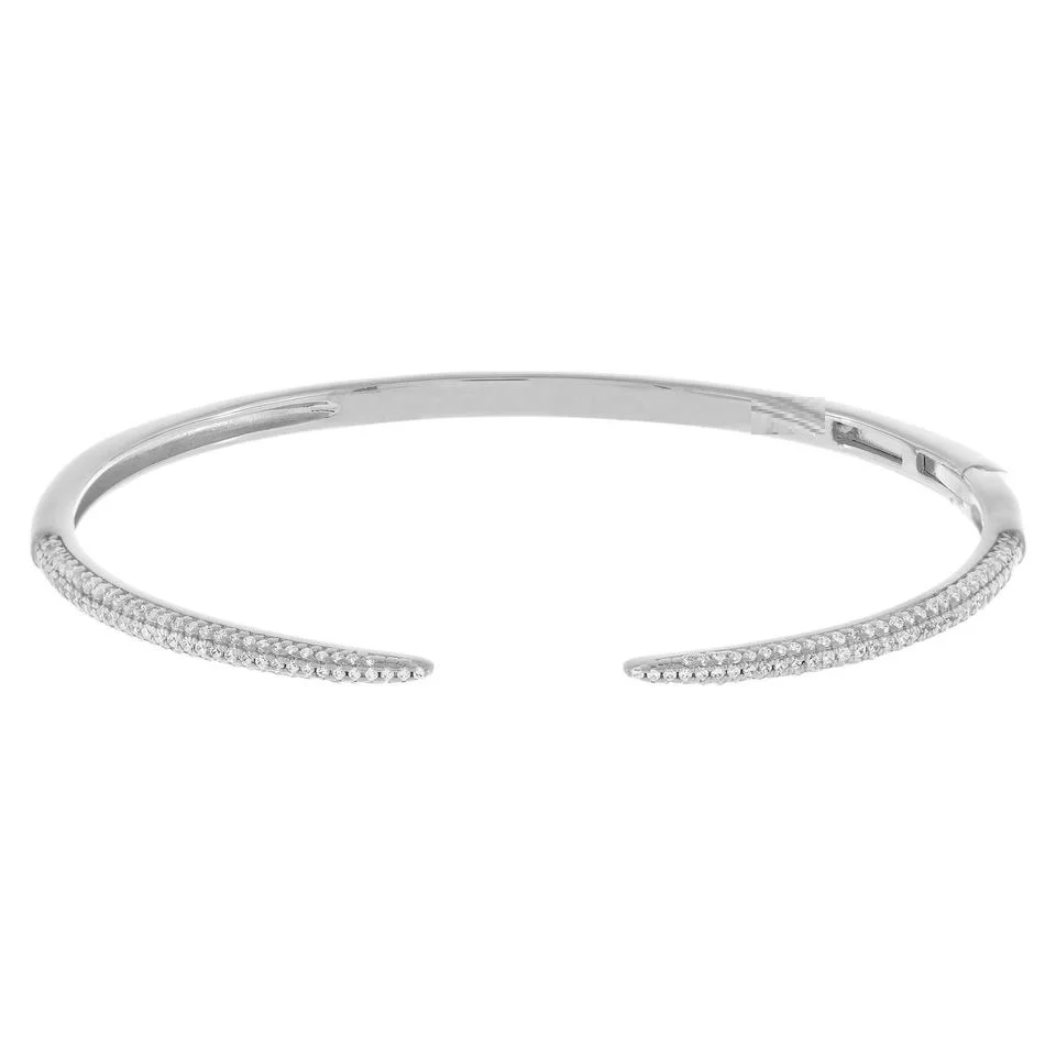 Micro Pave 5A Cubic Zirconia Spike Open Adjusted Bangle Bracelet For Women Geometric Classic Fashion Jewelry