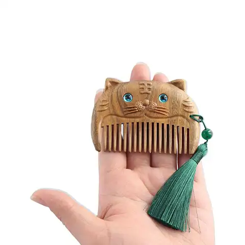 Point Hair Care Tool Beard Brush Chinese Zodiac Detangling Comb Fine Tooth Comb Wooden Hair Comb Pocket Comb Massage Comb